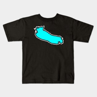 Gabriola Island in a Cool Turquoise Blue Colour - Simple Silhouette - Gabriola Island Kids T-Shirt